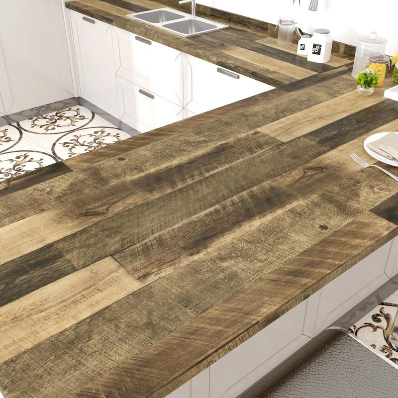 WESTICK Large Wood Contact Paper 36" x 394" Wood Wallpaper Peel and Stick Countertops Waterproof Vintage Wooden Grain Contact Paper for Kitchen Table Desk Cabinets Drawers Bathroom Wooden Vinyl Wrap - Image 3